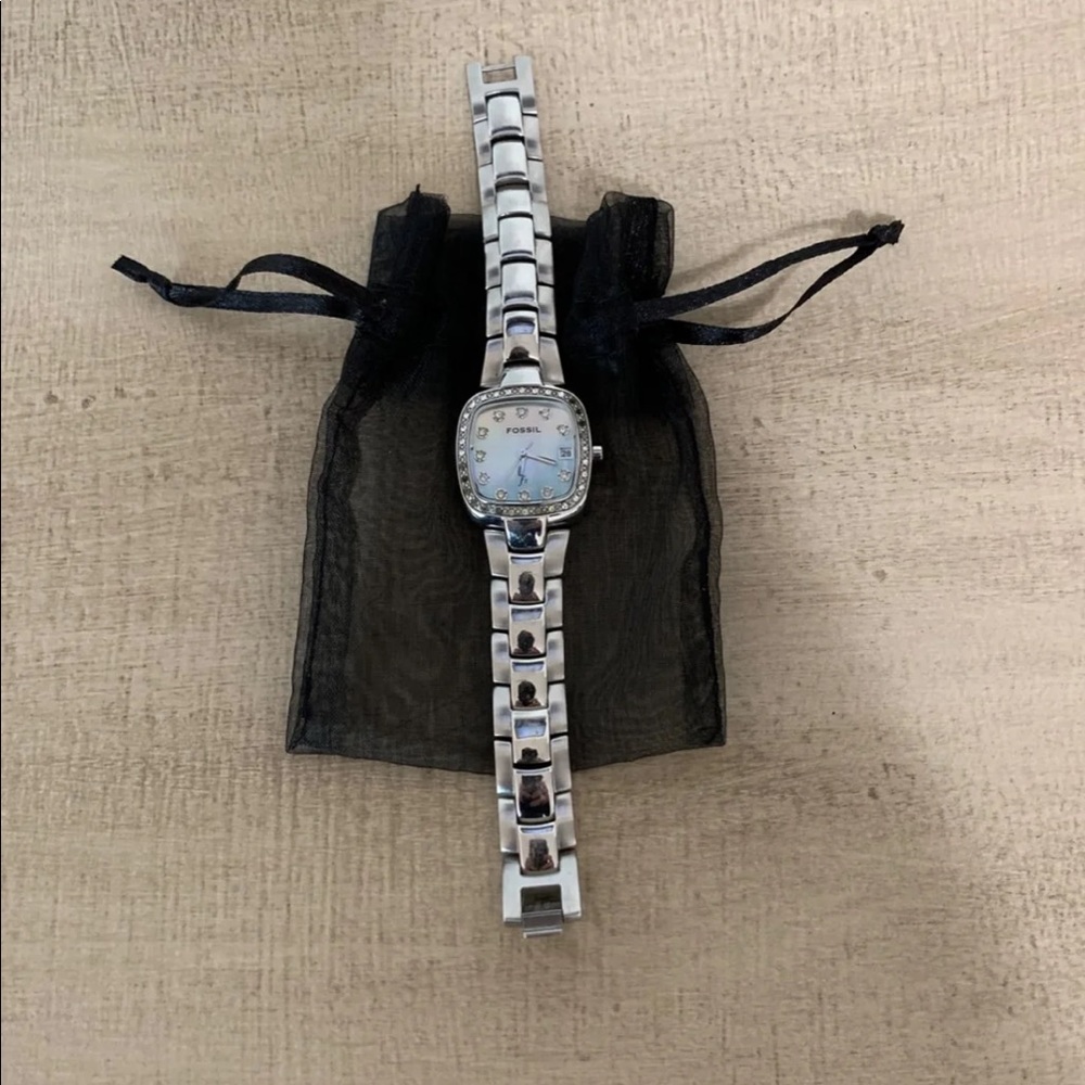 Fossil Watch with Diamond Look Stones